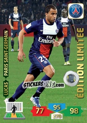 Sticker Lucas Moura - FOOT 2013-2014. Adrenalyn XL n. PSG-le-4 - Panini