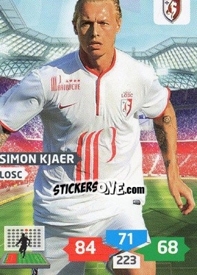 Sticker Simon Kjaer - FOOT 2013-2014. Adrenalyn XL n. LOSC-up1 - Panini