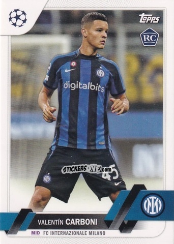 Sticker Valentín Carboni - UEFA Club Competitions 2022-2023
 n. 6 - Topps