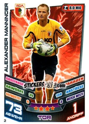Sticker Alexander Manninger - German Fussball Bundesliga 2013-2014. Match Attax - Topps