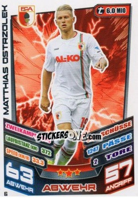 Figurina Matthias Ostrzolek - German Fussball Bundesliga 2013-2014. Match Attax - Topps