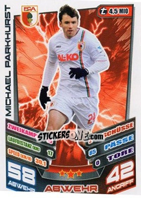 Cromo Michael Parkhurst - German Fussball Bundesliga 2013-2014. Match Attax - Topps