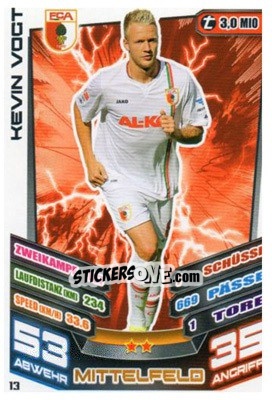 Sticker Kevin Vogt - German Fussball Bundesliga 2013-2014. Match Attax n. 13 - Topps