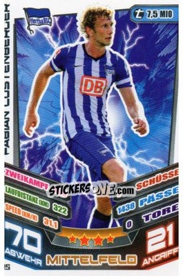 Sticker Fabian Lustenberger - German Fussball Bundesliga 2013-2014. Match Attax n. 25 - Topps