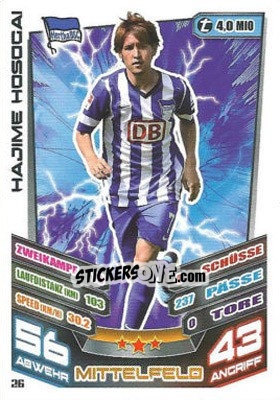 Figurina Hajime Hosogai - German Fussball Bundesliga 2013-2014. Match Attax - Topps