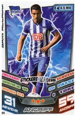 Sticker Sami Allagui - German Fussball Bundesliga 2013-2014. Match Attax n. 34 - Topps