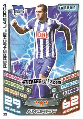 Sticker Pierre-Michel Lasogga - German Fussball Bundesliga 2013-2014. Match Attax - Topps