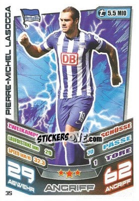 Cromo Pierre-Michel Lasogga - German Fussball Bundesliga 2013-2014. Match Attax - Topps