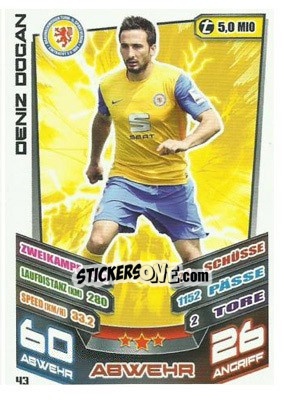 Sticker Deniz Dogan - German Fussball Bundesliga 2013-2014. Match Attax - Topps