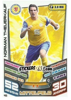 Sticker Norman Theuerkauf - German Fussball Bundesliga 2013-2014. Match Attax - Topps