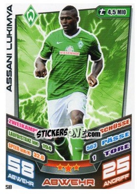 Cromo Assani Lukimya - German Fussball Bundesliga 2013-2014. Match Attax - Topps