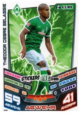 Sticker Theodor Gebre Selassie - German Fussball Bundesliga 2013-2014. Match Attax - Topps