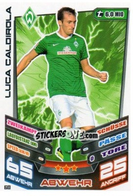 Sticker Luca Caldirola - German Fussball Bundesliga 2013-2014. Match Attax - Topps