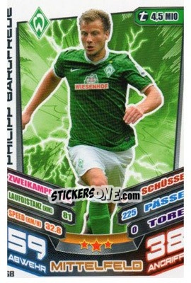 Sticker Philipp Bargfrede - German Fussball Bundesliga 2013-2014. Match Attax - Topps