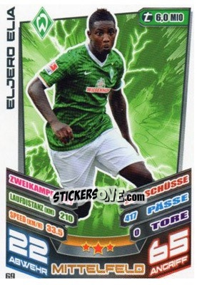 Cromo Eljero Elia - German Fussball Bundesliga 2013-2014. Match Attax - Topps