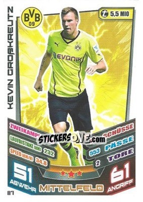 Sticker Kevin Großkreutz - German Fussball Bundesliga 2013-2014. Match Attax - Topps