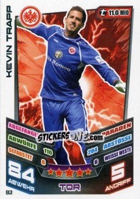 Sticker Kevin Trapp - German Fussball Bundesliga 2013-2014. Match Attax n. 92 - Topps