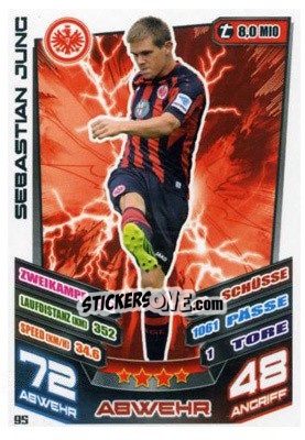 Sticker Sebastian Jung - German Fussball Bundesliga 2013-2014. Match Attax - Topps