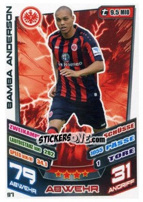 Sticker Bamba Anderson - German Fussball Bundesliga 2013-2014. Match Attax - Topps