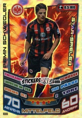 Sticker Pirmin Schwegler - German Fussball Bundesliga 2013-2014. Match Attax - Topps