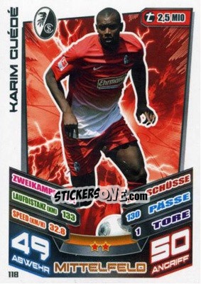 Cromo Karim Guédé - German Fussball Bundesliga 2013-2014. Match Attax - Topps