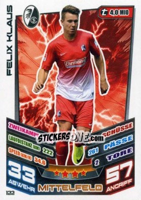 Figurina Felix Klaus - German Fussball Bundesliga 2013-2014. Match Attax - Topps