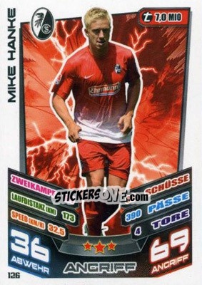 Sticker Mike Hanke - German Fussball Bundesliga 2013-2014. Match Attax - Topps