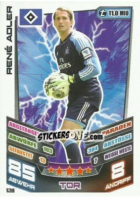 Sticker René Adler - German Fussball Bundesliga 2013-2014. Match Attax - Topps