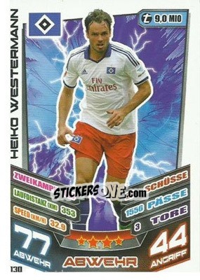 Sticker Heiko Westermann - German Fussball Bundesliga 2013-2014. Match Attax - Topps