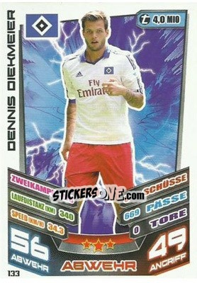 Sticker Dennis Diekmeier - German Fussball Bundesliga 2013-2014. Match Attax - Topps