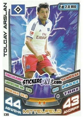 Sticker Tolgay Arslan - German Fussball Bundesliga 2013-2014. Match Attax - Topps