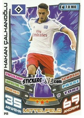 Sticker Hakan Çalhanoğlu - German Fussball Bundesliga 2013-2014. Match Attax n. 141 - Topps