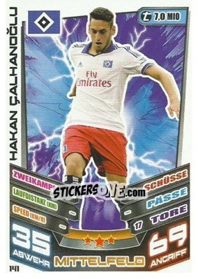 Cromo Hakan Çalhanoğlu - German Fussball Bundesliga 2013-2014. Match Attax - Topps