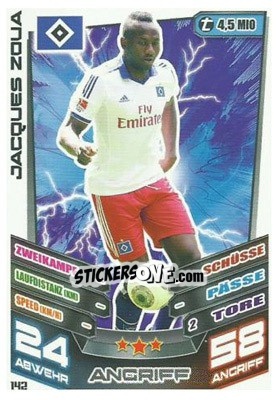 Cromo Jacques Zoua - German Fussball Bundesliga 2013-2014. Match Attax - Topps