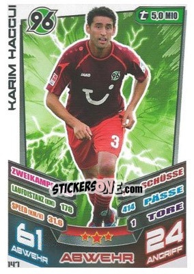 Sticker Karim Haggui - German Fussball Bundesliga 2013-2014. Match Attax - Topps