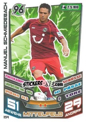 Sticker Manuel Schmiedebach - German Fussball Bundesliga 2013-2014. Match Attax - Topps
