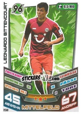 Sticker Leonardo Bittencourt - German Fussball Bundesliga 2013-2014. Match Attax - Topps