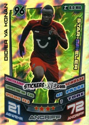 Cromo Didier Ya Konan - German Fussball Bundesliga 2013-2014. Match Attax - Topps