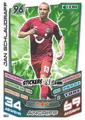 Sticker Jan Schlaudraff - German Fussball Bundesliga 2013-2014. Match Attax - Topps