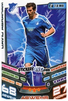 Sticker David Abraham - German Fussball Bundesliga 2013-2014. Match Attax n. 165 - Topps