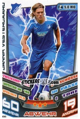 Sticker Jannik Vestergaard - German Fussball Bundesliga 2013-2014. Match Attax - Topps