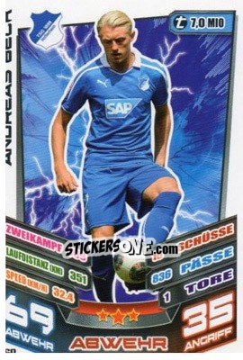 Sticker Andreas Beck - German Fussball Bundesliga 2013-2014. Match Attax - Topps