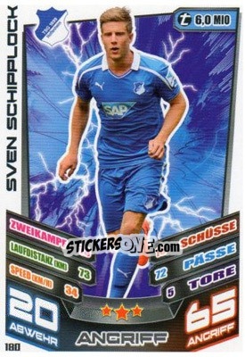 Sticker Sven Schipplock - German Fussball Bundesliga 2013-2014. Match Attax n. 180 - Topps
