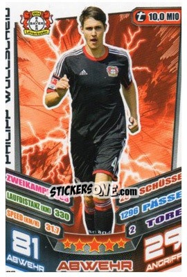 Sticker Philipp Wollscheid - German Fussball Bundesliga 2013-2014. Match Attax - Topps