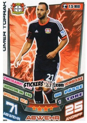 Cromo Ömer Toprak - German Fussball Bundesliga 2013-2014. Match Attax - Topps