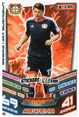 Sticker Sebastian Boenisch - German Fussball Bundesliga 2013-2014. Match Attax - Topps