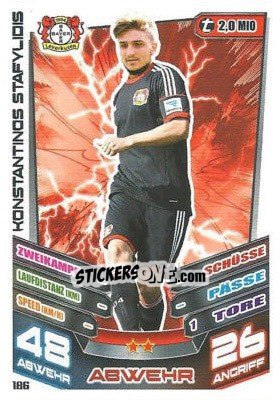 Figurina Konstantinos Stafylidis - German Fussball Bundesliga 2013-2014. Match Attax - Topps