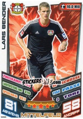 Figurina Lars Bender - German Fussball Bundesliga 2013-2014. Match Attax - Topps