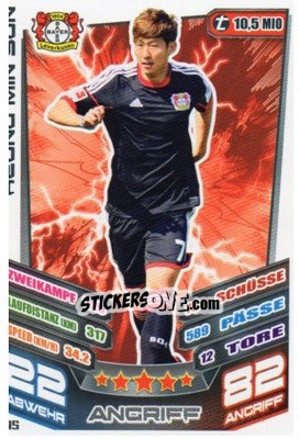 Sticker Heung Min Son - German Fussball Bundesliga 2013-2014. Match Attax n. 195 - Topps