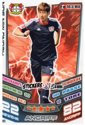 Sticker Heung Min Son - German Fussball Bundesliga 2013-2014. Match Attax - Topps